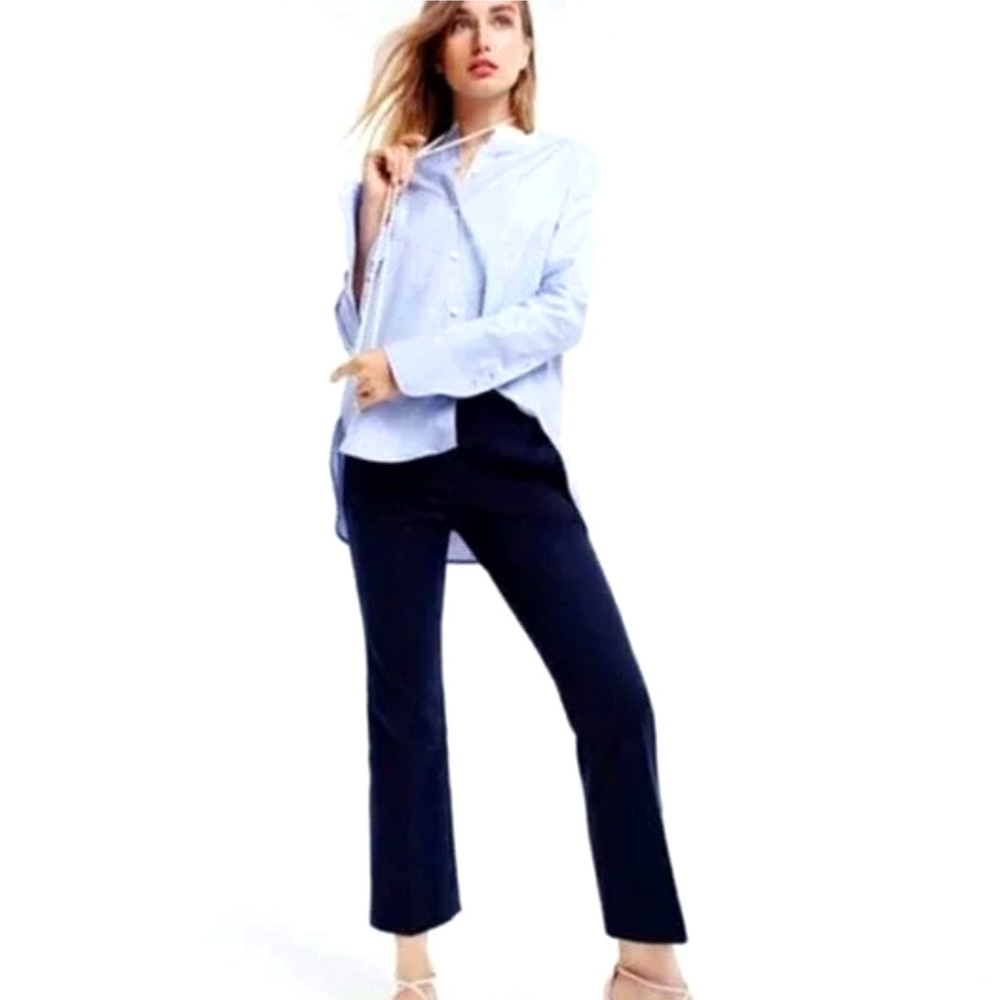 J Crew Petite Black Teddie Cropped Flare Pant